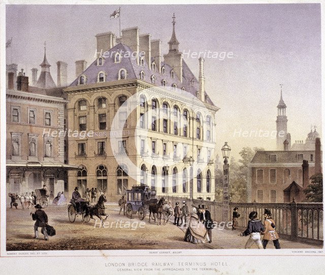 London Bridge Station, Bermondsey, London, c1860. Artist: Robert Dudley