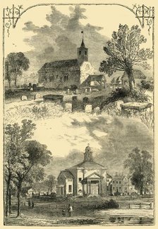 'Paddington Church: 1750 and 1805', (c1876). Creator: Unknown.