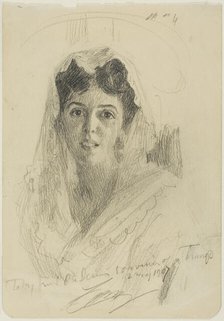 Head of a Woman (en Face), 1907. Creator: Anders Leonard Zorn.