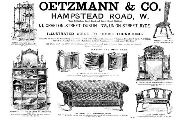 Advertisement for Oetzmann & Co., furniture, 1895. Creator: Unknown.