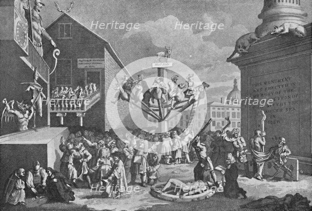 'The South Sea Bubble, from a print by William Hogarth', 1721, (1904). Artist: William Hogarth.