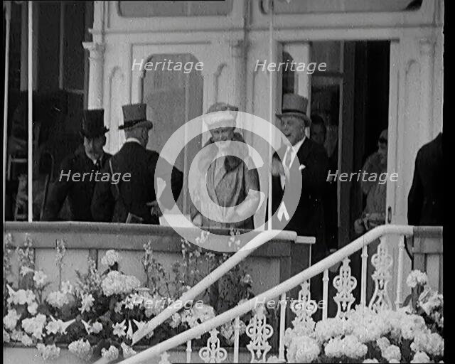King George V and Queen Mary of Teck in the Royal Box at Ascot Race Course, 1931. Creator: British Pathe Ltd.