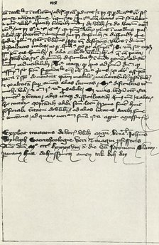 'Hus' transcript of Wycliffe's treatise', early 15th century, (1947).  Creator: Unknown.