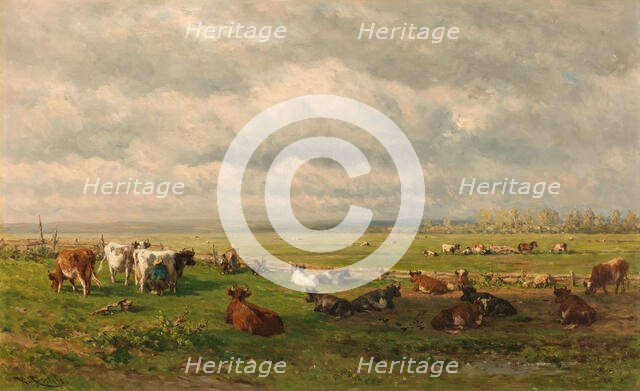 Meadow Landscape with Cattle, c.1880. Creator: Willem Roelofs.