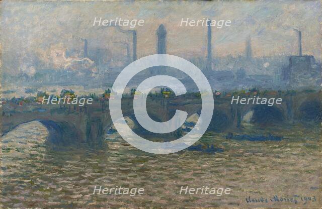 Le Pont de Waterloo, temps gris (Waterloo Bridge, Grey Weather), 1903. Creator: Monet, Claude (1840-1926).