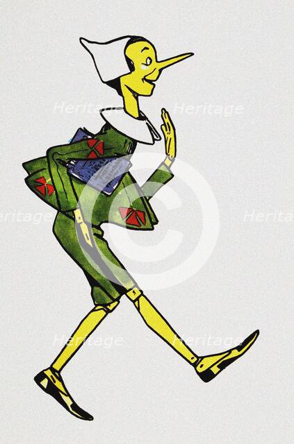 Pinocchio goes to school, 1911. Creator: Attilio Mussino.