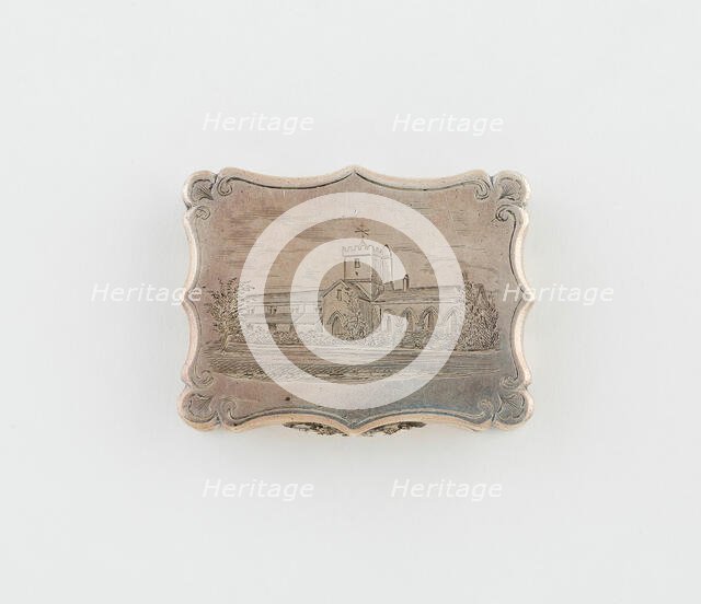 Vinaigrette with View of St Bega's Priory, Cumbria, Birmingham, c. 1842/43. Creator: Nathaniel Mills.