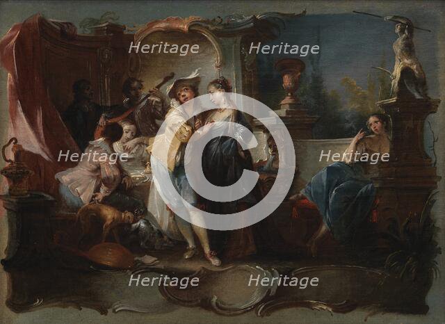 The Prodigal Son Living with Harlots, 1724-1761. Creator: Johann Wolfgang Baumgartner.