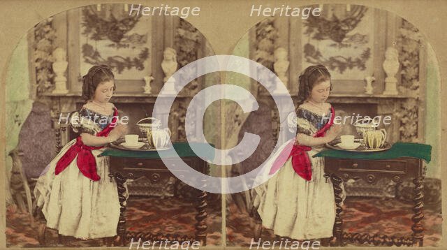 Asking a Blessing, about 1868. Creator: London Stereoscopic & Photographic Co.