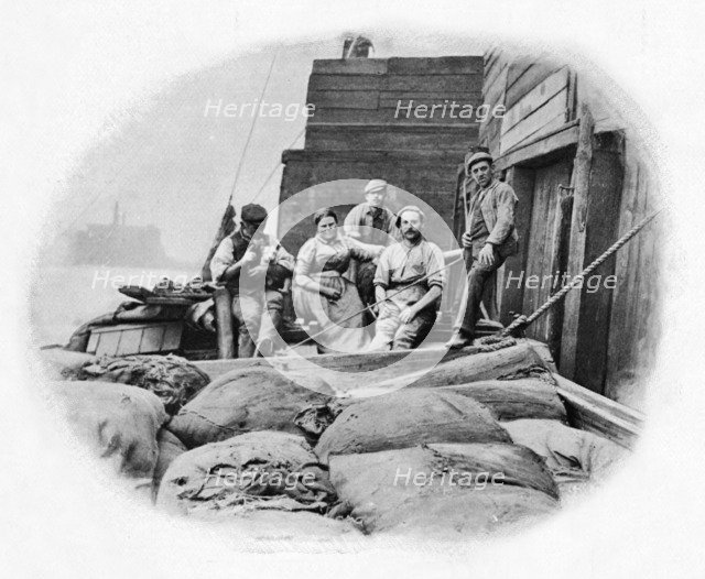 On board a lighter, London, c1900 (1903). Artist: Unknown.