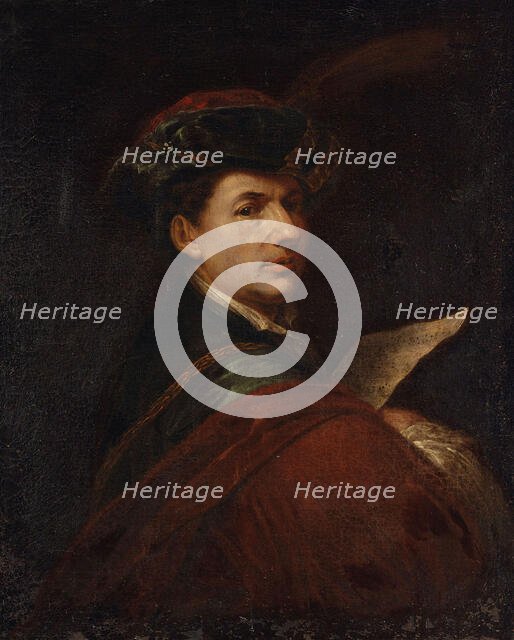 Portrait of a musician holding a sheet music. Creator: Kupecky (Kupetzky), Jan (Johann) (1667-1740).