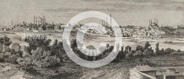 Adrianople (at present, Edirne), capital of the Ottoman Empire from 1369 to 1453, 1878. Creator: Enrique Alba.