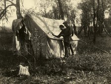 At the tent, 1929. Creator: V IA Evalenko.