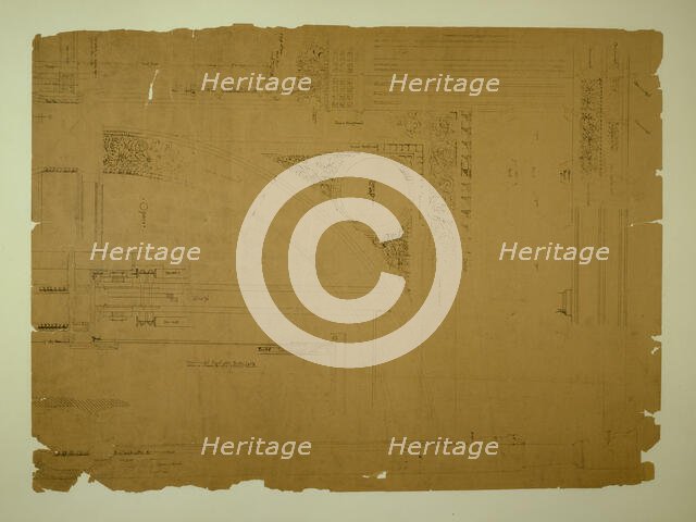 Auditorium Building, Chicago, Illinois, Plaster Details with Electric Lights, c. 1887. Creator: Adler & Sullivan.