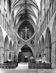 The Nave, Wells Cathedral, Somerset, England, 1924-1926. Artist: Francis Frith & Co