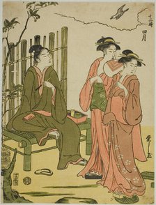 The Fourth Month (Shigatsu), from the series "The Twelve Months (Juni toki)", c. 1791. Creator: Hosoda Eishi.