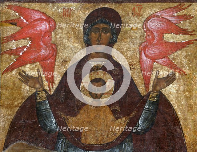 Our Lady of the Sign, 16th century.  Creator: Russian icon.