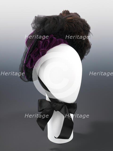 Mourning hat, American, ca. 1888. Creator: West's.