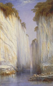 The Marble Rocks - Nerbudda Jubbolpore, 1882. Creator: Edward Lear.