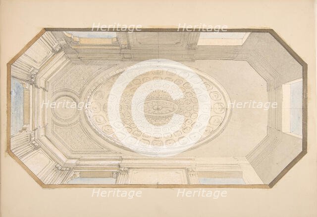 Design for a coiffered ceiling, second half 19th century. Creators: Jules-Edmond-Charles Lachaise, Eugène-Pierre Gourdet.