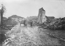 Village in the Somme, entrance to Albert, between c1915 and c1920. Creator: Bain News Service.