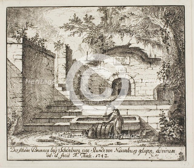 The Beautiful Fountain Near Schönburg, 1743. Creator: Alexander Thiele.