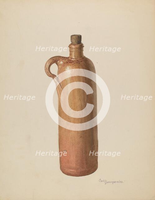 Stone Bottle, c. 1940. Creator: Carl Buergerniss.
