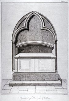 View of the monument to the children of Henry III, Westminster Abbey, London, c1790. Artist: Anon