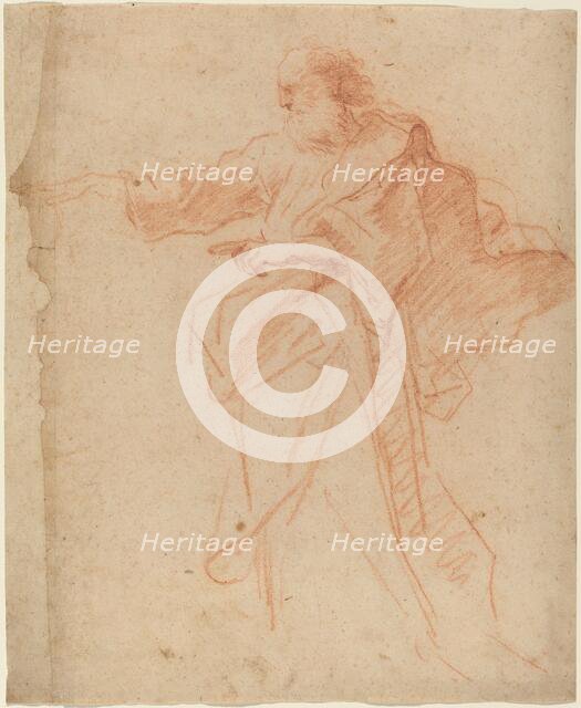 Standing Bearded Man Pointing Toward the Left, mid 17th century. Creator: Unknown.