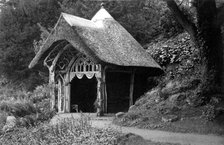 Rustic thatched summerhouse, Belvoir, Leicestershire, c1900. Artist: Farnham Maxwell Lyte