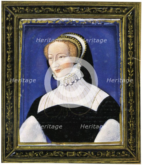 Portrait of a woman, enamel, painted on copper, 16th century, (1931). Artist: Leonard Limosin