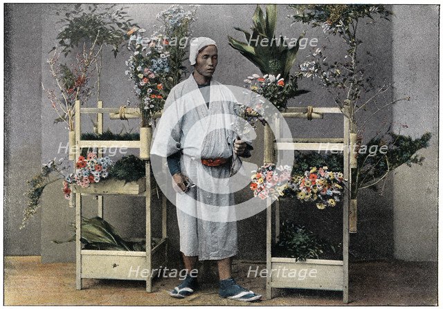 'Flower Merchant in Japan', c1890. Artist: Charles Gillot
