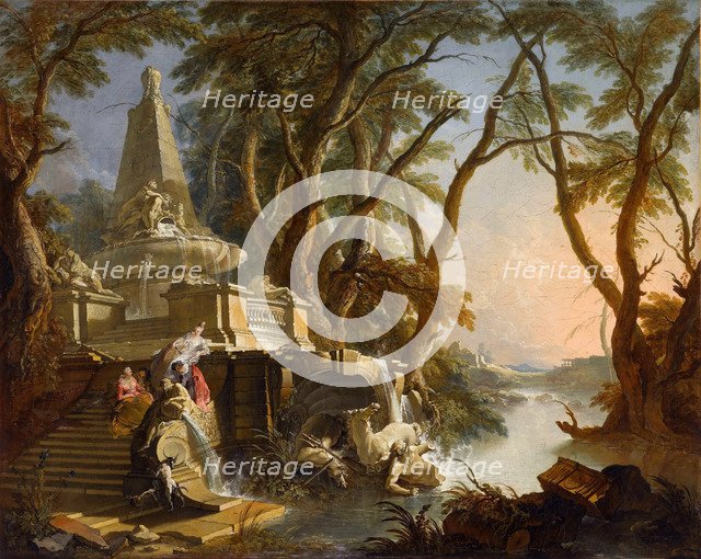 Imaginary Landscape: The River. Artist: Lajoue, Jacques, de (1686-1761)