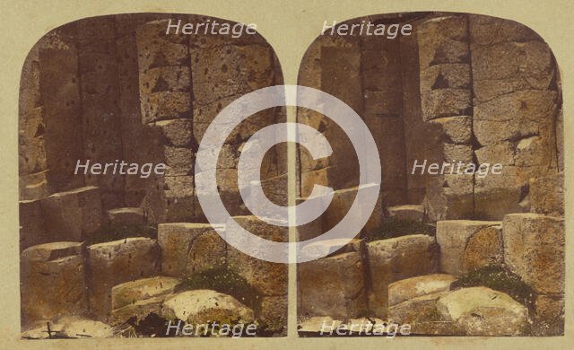 Sectional View of the Basaltic Columns, Giant's Causeway, County of Antrim. Ireland, about 1860. Creator: London Stereoscopic & Photographic Co.