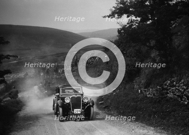 Singer of LA Sandford competing in the MCC Edinburgh Trial, West Stonesdale, Yorkshire Dales, 1933. Artist: Bill Brunell.