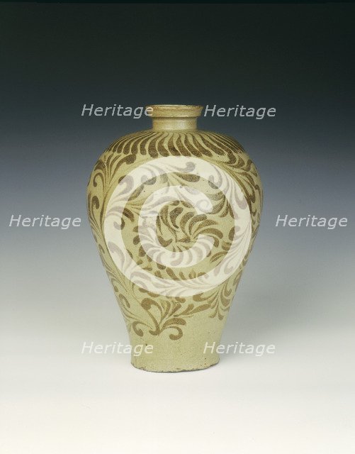 Celadon maebyong vase, Koryo dynasty, Korea, late 11th-early 12th century. Artist: Unknown