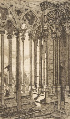 Gallery, Nôtre-Dame Cathedral, Paris, 1853. Creator: Charles Meryon.