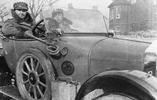 Volunteer women drivers in a Wolseley, donated towards the war effort, Cambridge, World War I, 1915. Artist: Unknown