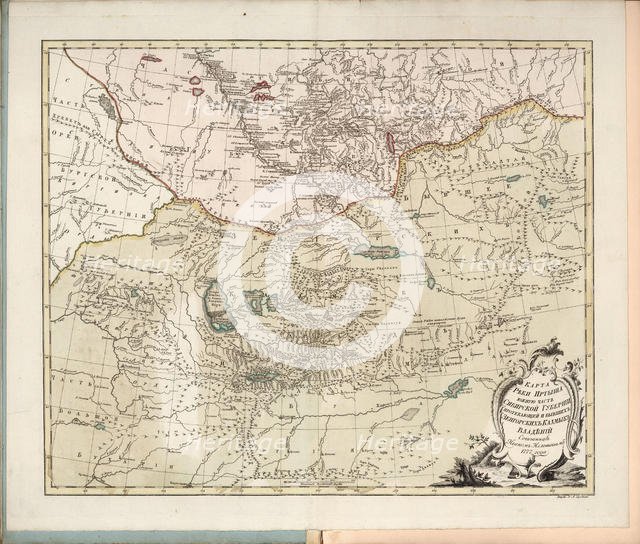 Map of the Irtysh River, the southern part of the Siberian Governorate , 1777. Creator: Islenyev, Ivan Ivanovich  .