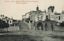 Vallvidrera Funicular, upper station, photograph of 1915, edited by ATV postcard (Angel Tolrá Via…