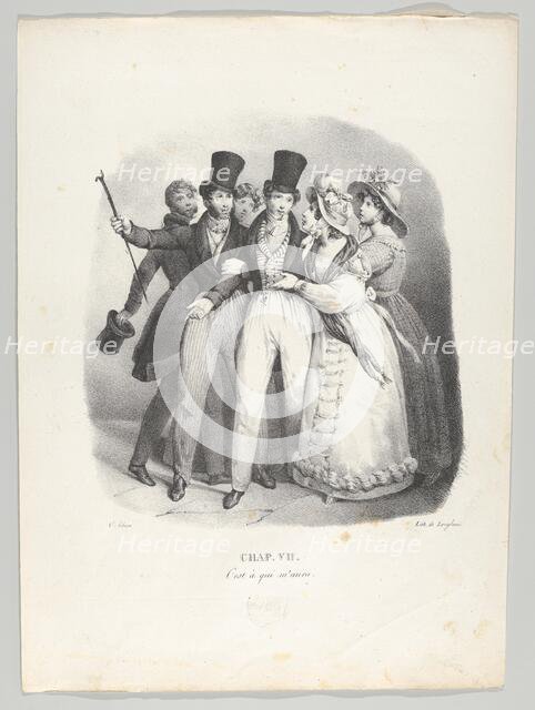 Chap. VII: C'est à qui m'aura (Who will claim me?), 1824. Creator: Victor Adam.