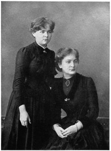 Manya Sklodowska (Marie Curie) and her sister Bronya (seated), 1886. Artist: Anon