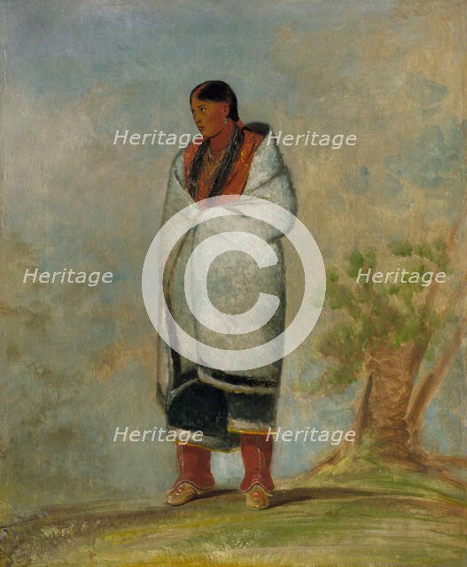 Wa-quóth-e-qua, The Buck's Wife, Wife of the Whale, 1835. Creator: George Catlin.