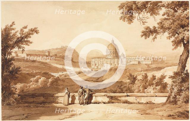 View of St. Peters, Rome, c. 1817-1820. Creator: Achille Etna Michallon (French, 1796-1822).