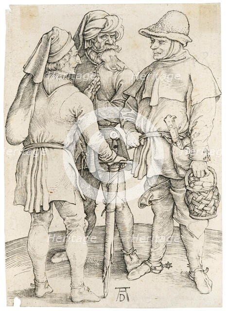 Three peasants in conversation, 1497. Creator: Dürer; Albrecht (1471-1528).