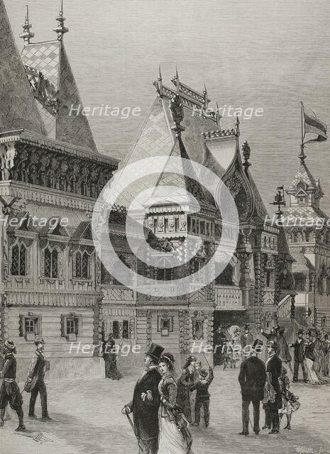 Facade of the Russian section at the Palace of the Champ de Mars, Paris Exposition, 1878. Creator: Unknown.