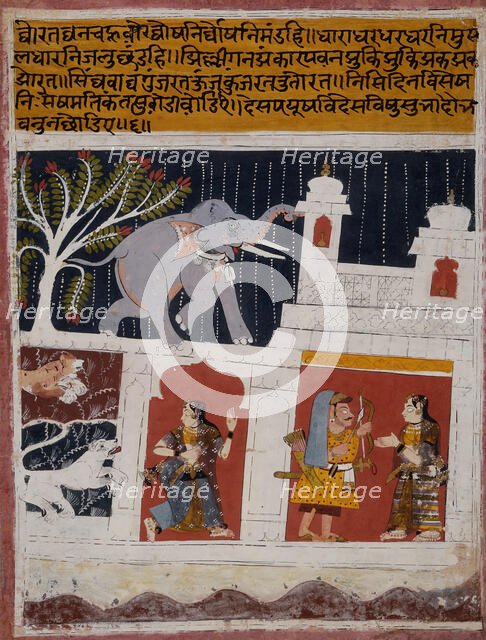 Month of Bhadon (August-September), Folio From a Barahmasa, between c1640 and c1650. Creator: Unknown.