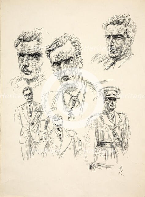 Anthony Eden,  1st Earl of Avon, between 1939 and 1946. Creators: Central Office of Information, Richard Ziegler.