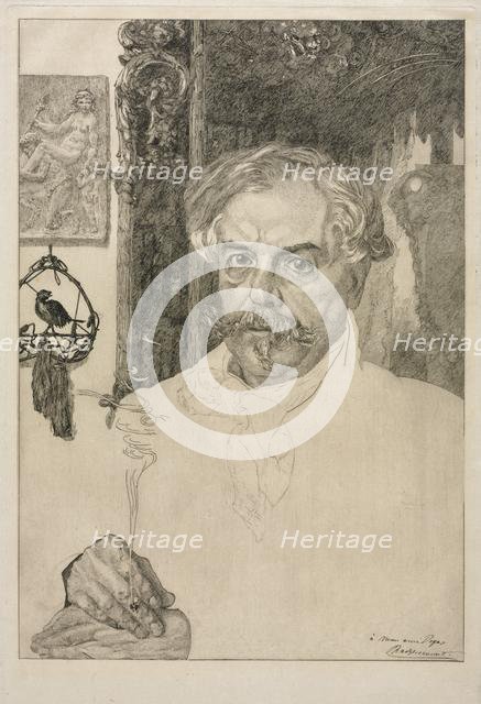 Portrait of Edmond de Goncourt, 1882. Creator: Félix Bracquemond (French, 1833-1914).