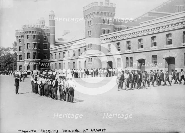 Toronto recruits drilling at armory, between c1914 and c1915. Creator: Bain News Service.
